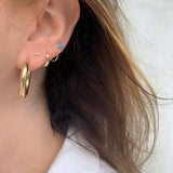 10K Gold Spiral Huggie Earrings