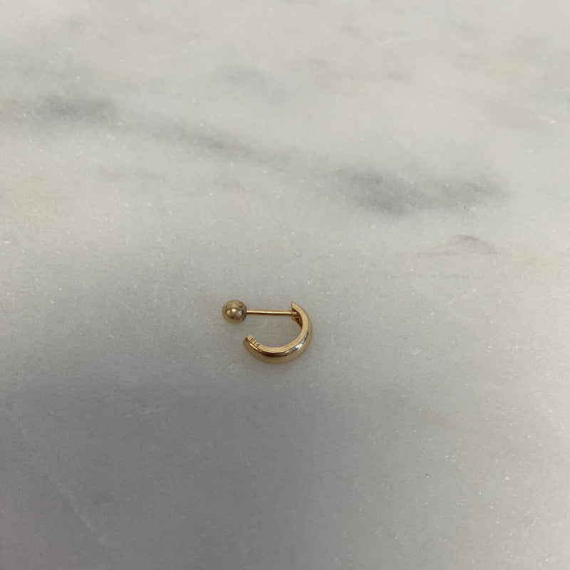 14K Gold Cartilage Wide Huggie Earring