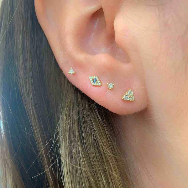 Single 14K Gold Tiny Diamond Stud Earring