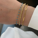 14K Gold Turquoise Bead Bracelet