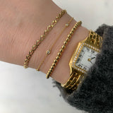 14K Gold Multi Diamond Bezel Bracelet