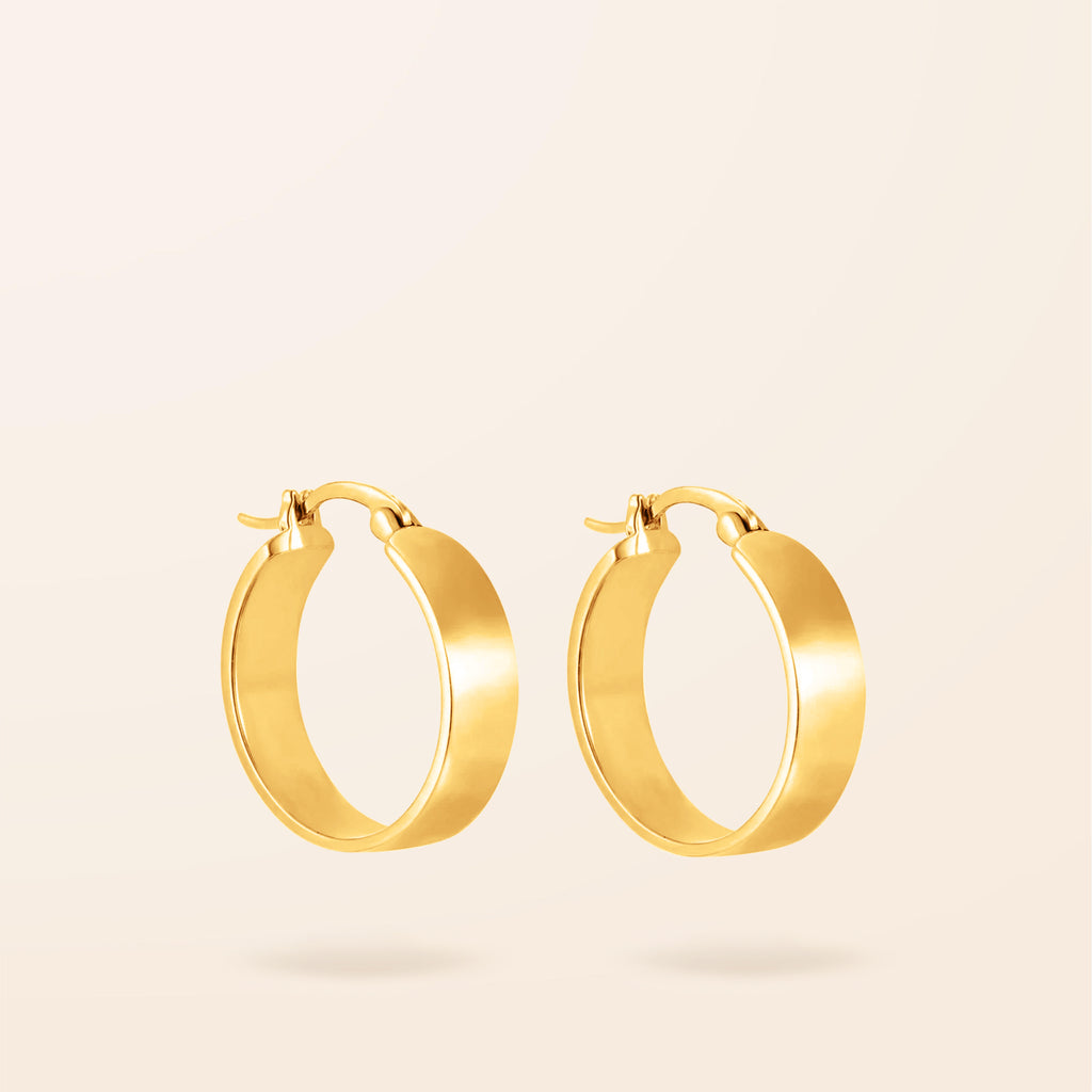 10K Gold Flat Hoop Earrings