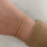 14K Gold One Initial Bracelet