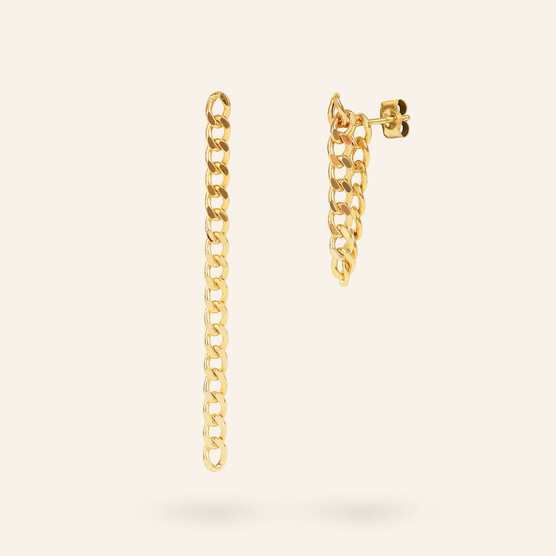 10K Gold Curb Chain Earrings