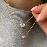 Created Diamond 14K Gold Single Heart Necklace