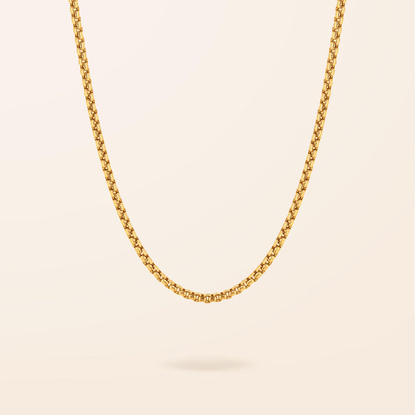 10K Gold Thick Box Chain Necklace