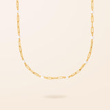 10K Gold Pearl Paper Clip Necklace