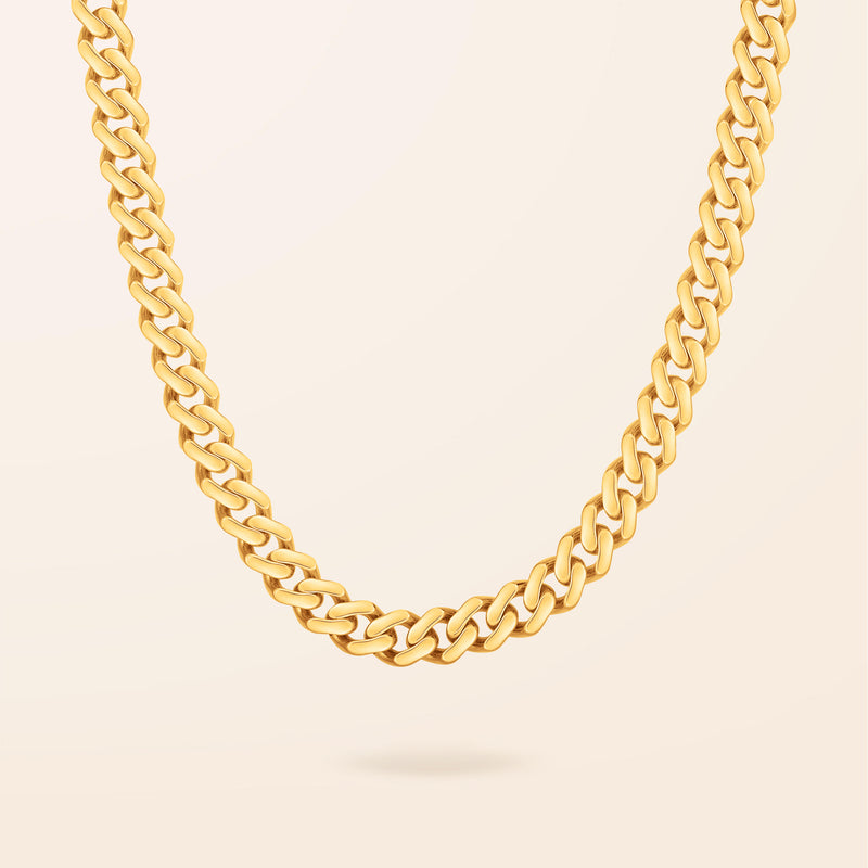 10K Gold Thick Cuban Link Chain Necklace