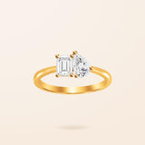 Lab Created Diamond 14K Gold Toi Et Moi Ring