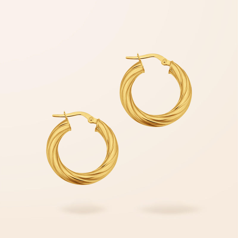 10K Gold Twist Hoop Earrings